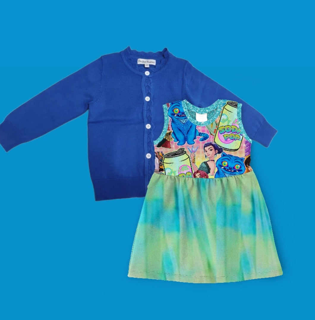 Button Cardigan  ~ Azure Blue