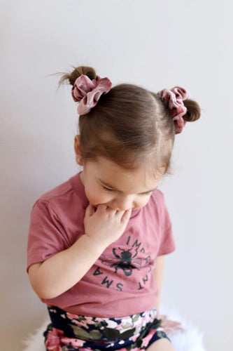 Velvet Blush Pink Scrunchie