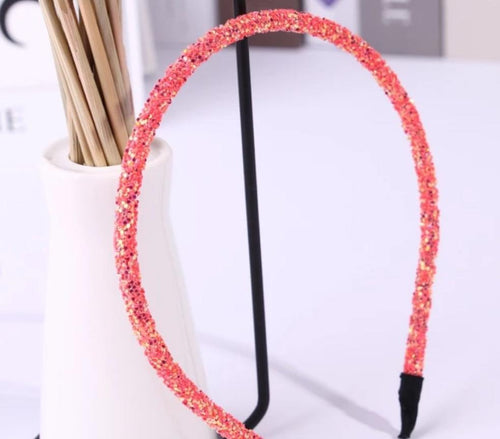 Coral Glitter Headband